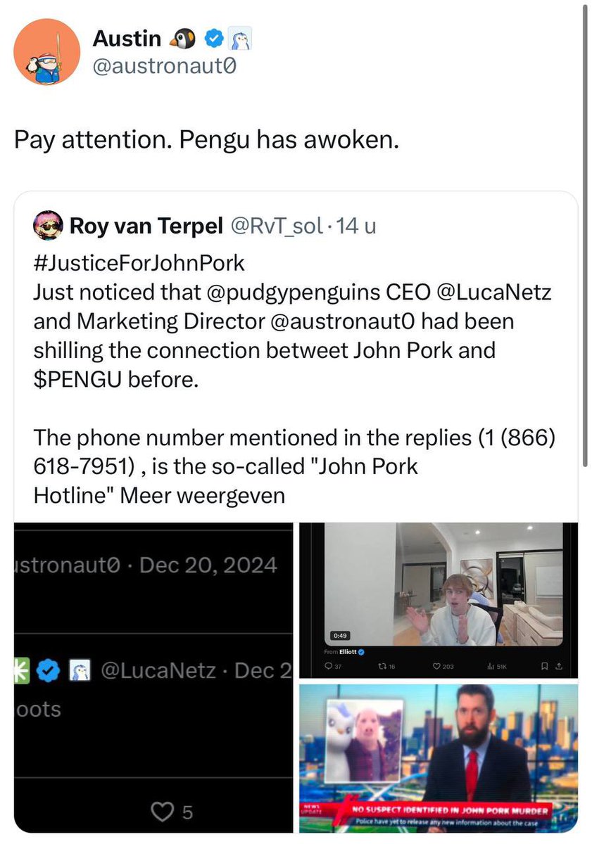 datadegen13's tweet photo. @Olking07 That would definitely work with $pork if you know you know #JusticeForJohnPork @austronaut0 knows what he’s doing when it comes to marketing pengu will find Justice https://t.co/3ia9hKX07L