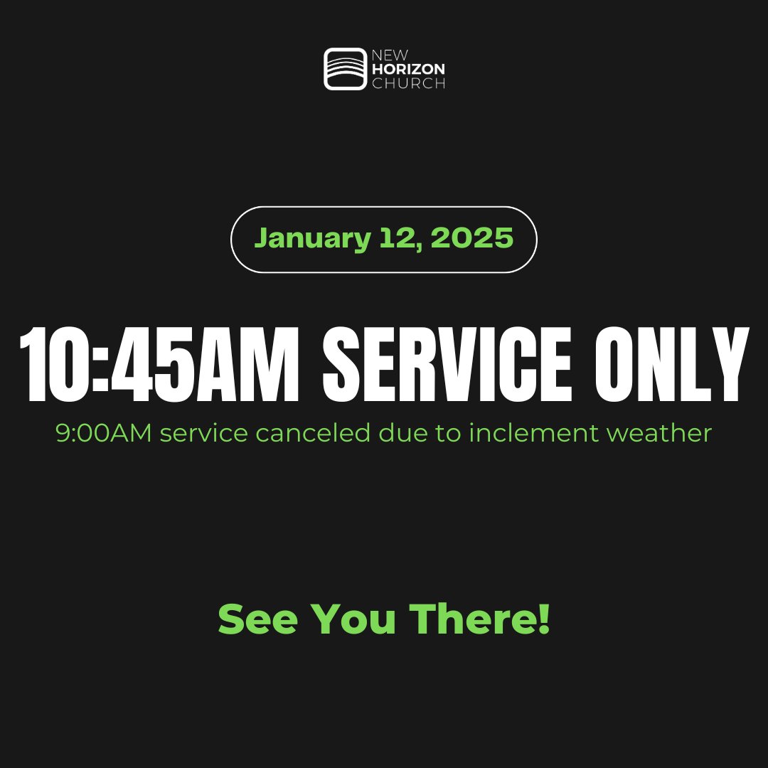 Join us for our 10:45am service ONLY tomorrow (in-person and online)! Our 9:00am services are canceled due to inclement weather, this also includes our online experience. We can't wait to partake in Holy Communion with you! Bring you Bibles and a friend! See you at 10:45am!