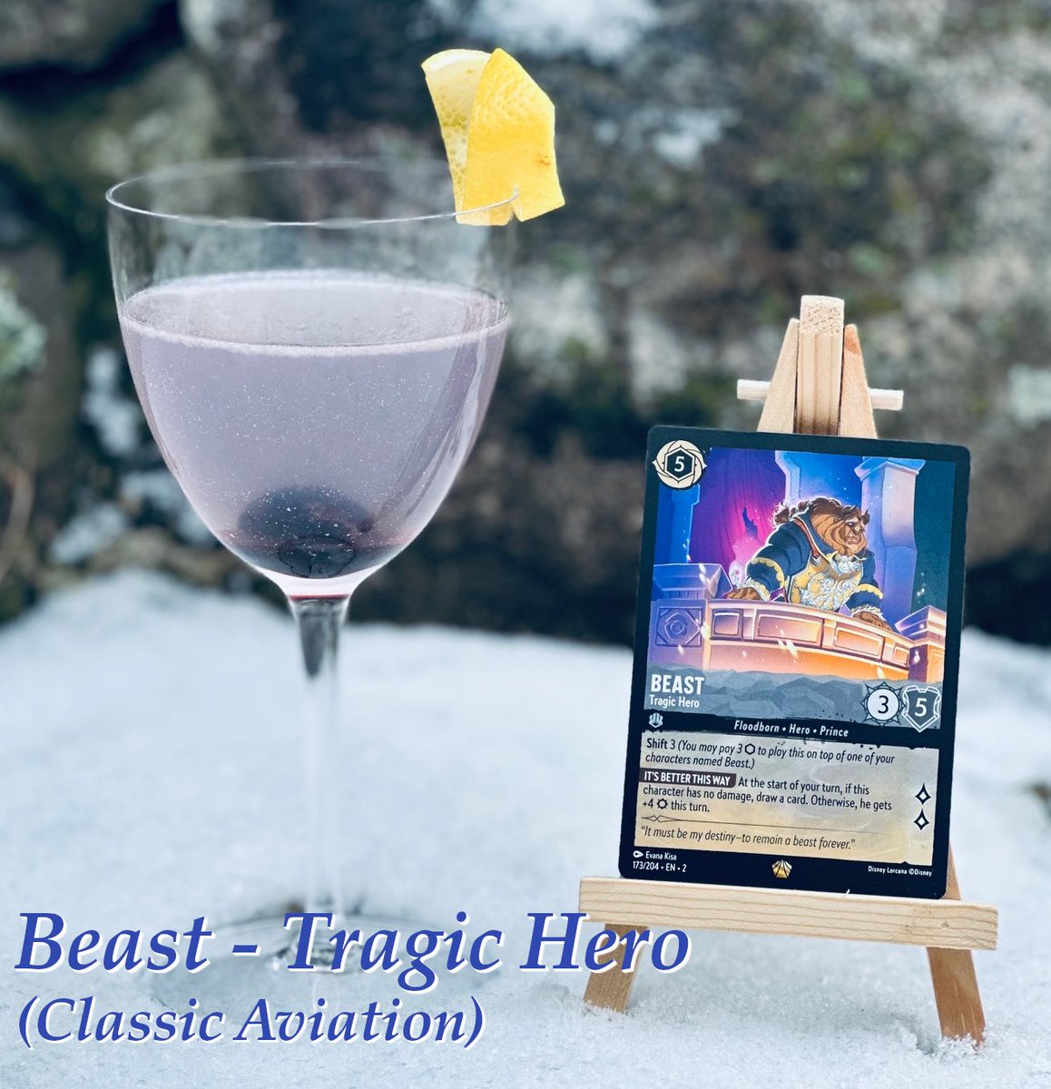 It’s a gloomy day outside: the perfect setting for Beast - Tragic Hero 🥀 

An iconic drink for an iconic film, Sad Beast’s mood is captured in a cloudy Aviation full of dry floral notes. 

Recipe on our blog: tinyurl.com/drinklands011