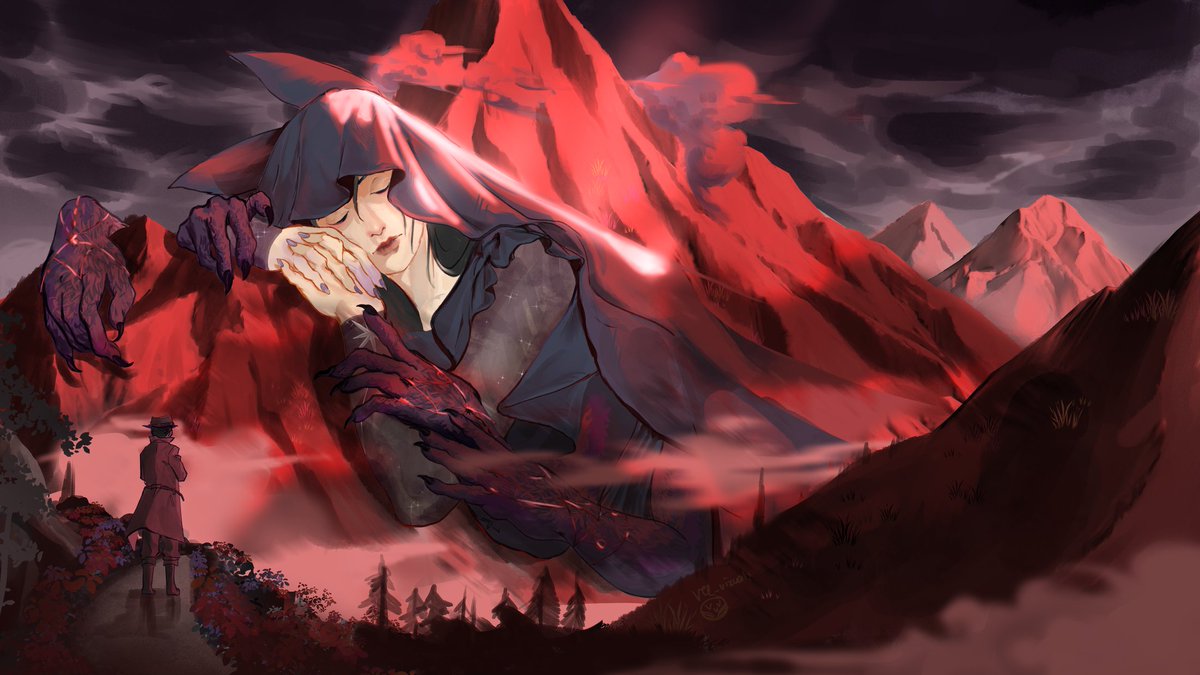Sharing my full art for the calendar~
Eeppy evernight godess and her son thanks for checking out our hard work! 
#lotm