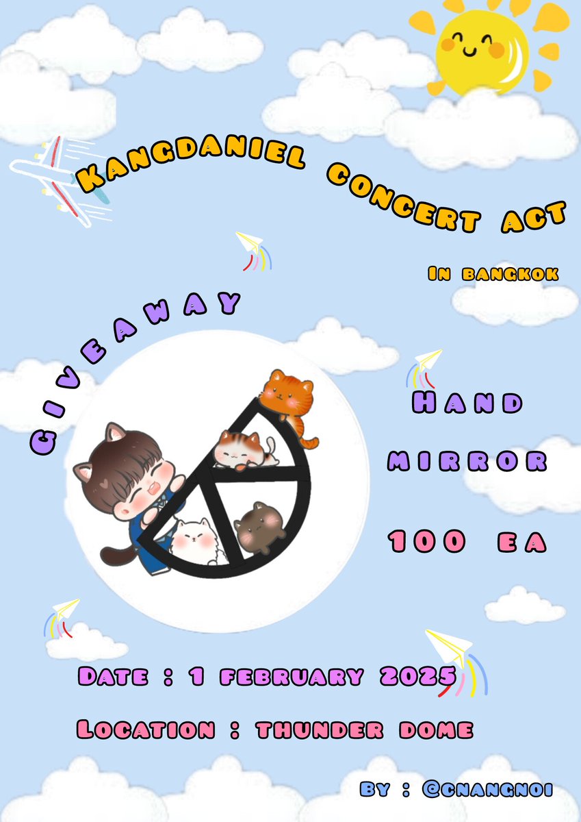 🐶 GIVEAWAY🐶

🪞Hand Mirror : 100 ea🪞

🗓 Date : 1 February 2025
📍Location : Thunder dome 
⏰️ Time : แจ้งอีกครั้งวันงานค่ะ
♥️ มารับไว้ส่องความสวยก่อนเข้าไปหาแดนกันน้า
🔄 สนใจแลกรบกวน DM นะคะ 
#KANGDANIEL_ACTinBKK