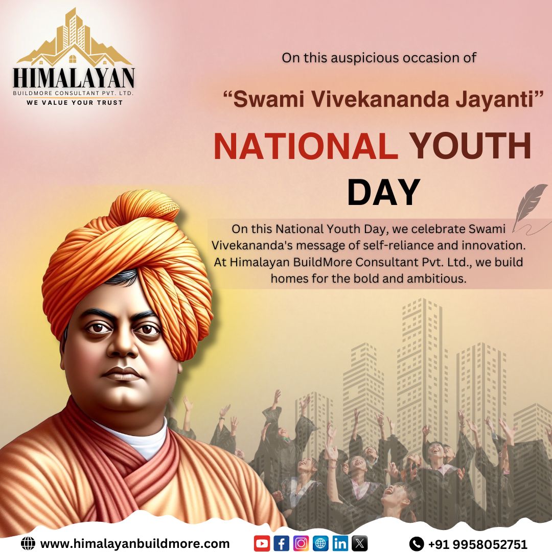 HimalayanBMore's tweet photo. Dream big, act boldly, and build your future with us! 🏡 On this National Youth Day, inspired by Swami Vivekananda, Himalayan Buildmore Consultant Pvt. Ltd. is committed to turning your dreams into reality. 💫
.
.
#himalayanbuildmore  #NationalYouthDay #SwamiVivekananda https://t.co/1HcICDAQ5E