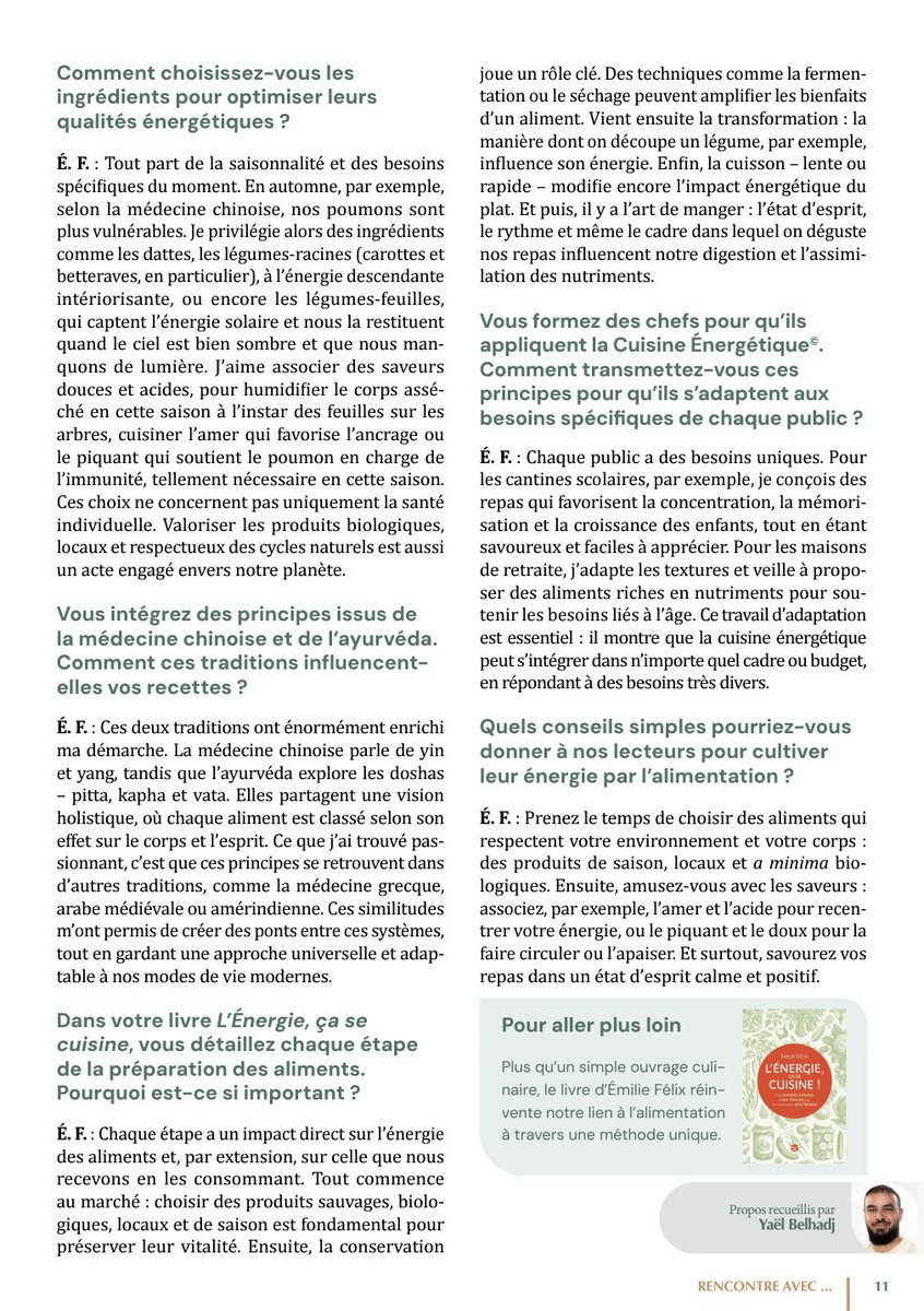 Un grand merci à Yaël Belhadj pour son article dans son magazine "Plantes &amp; Bien-Être", et pour cette mise en lumière de l'importance de plus de naturalité dans notre cuisine. Vous avez su aborder ce sujet avec une clarté et une profondeur qui méritent d’être soulignées.