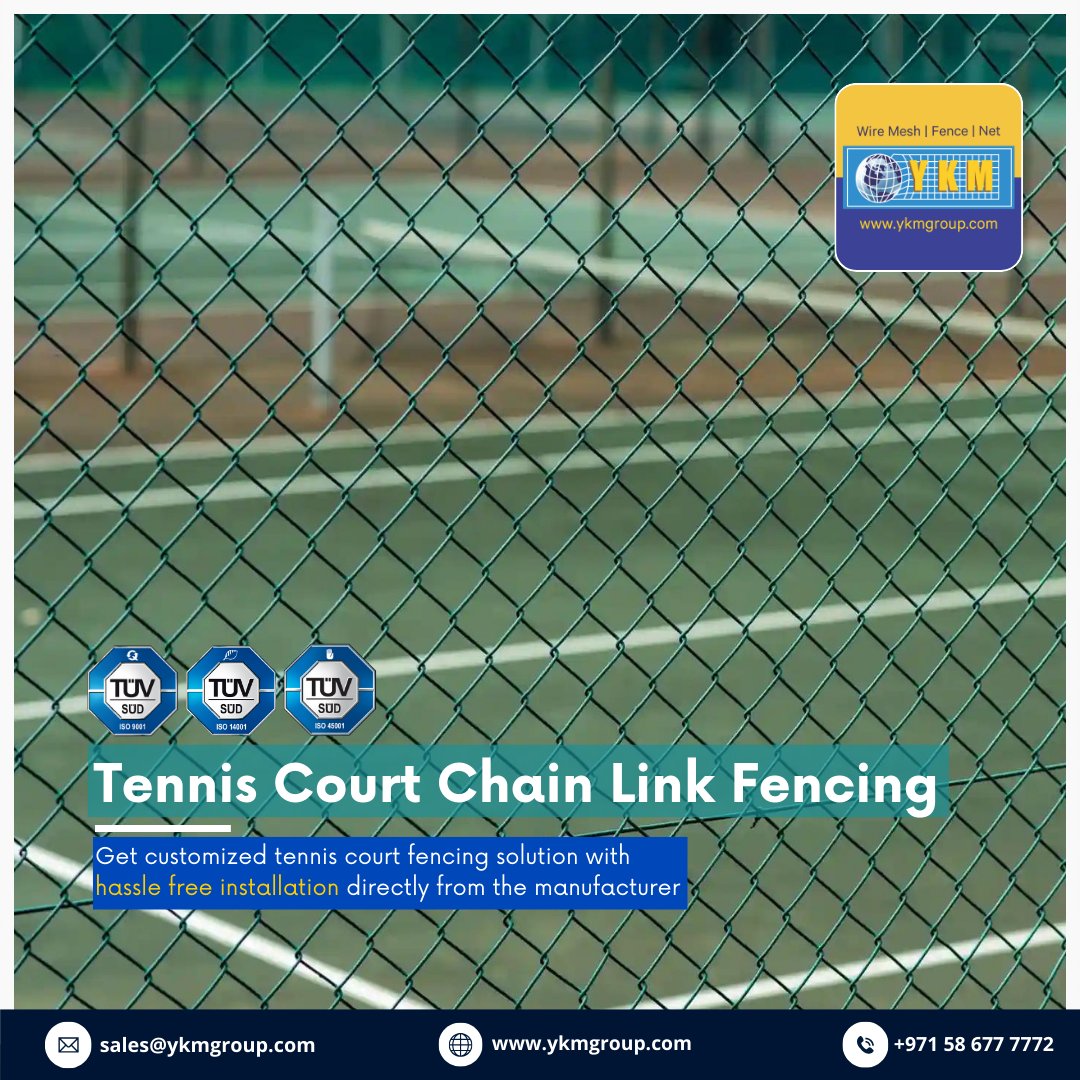 YKM_WireMesh's tweet photo. YKM Group specializes in manufacturing durable PVC Coated Chain link Fences designed for outstanding performance.

Get to know more: https://t.co/DEvEDMeYxR

Get quote: sales@ykmgroup.com

#tenniscourt #tennisfencing https://t.co/xYmeHL6FA5