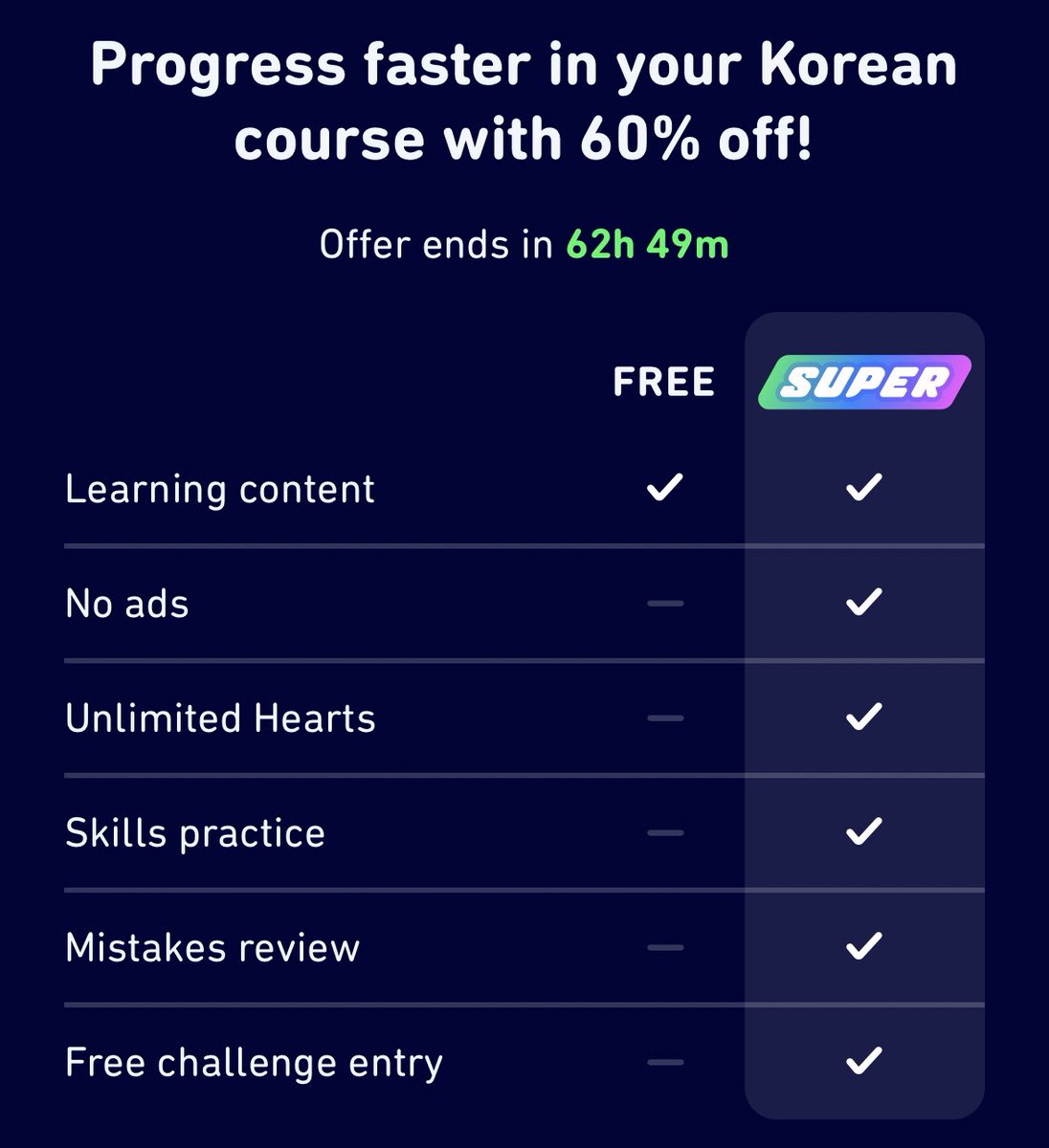 geniusmincart's tweet photo. wts lfb lf kahati selling ph

Duolingo SUPER Family Subscription
5 slots available

1 year - ₱450

~ own account
t. duo lingo learning app philippines https://t.co/jG7ZdqaDpG
