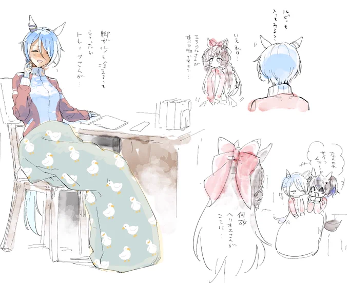 最近履くコタツ的なものを導入してなかなか良い感じなのでケイちゃんにも使ってほしく 