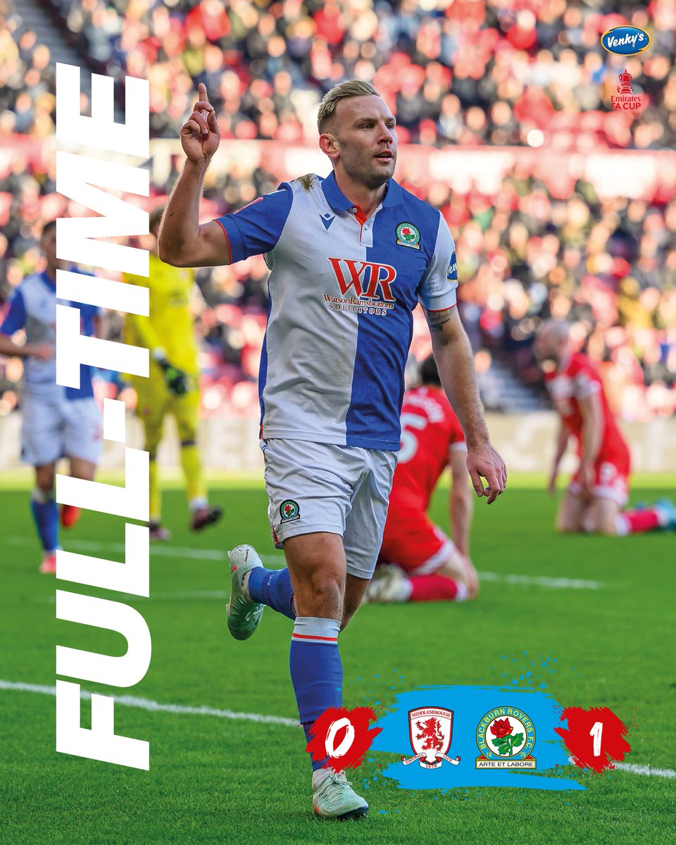Rovers's tweet photo. ⏱️ Full-time: 🔴 #Boro 0-1 #Rovers 🌹

Into the fourth round! 🏆

#MIDvROV 🔵⚪️ https://t.co/H84Q6DAsAj