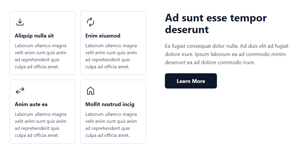 elitelogomaker's tweet photo. Feature section with icons, ideal for product pages. This component is part of our exclusive collection of components built with Tailwind CSS. https://t.co/YX1vx0So86