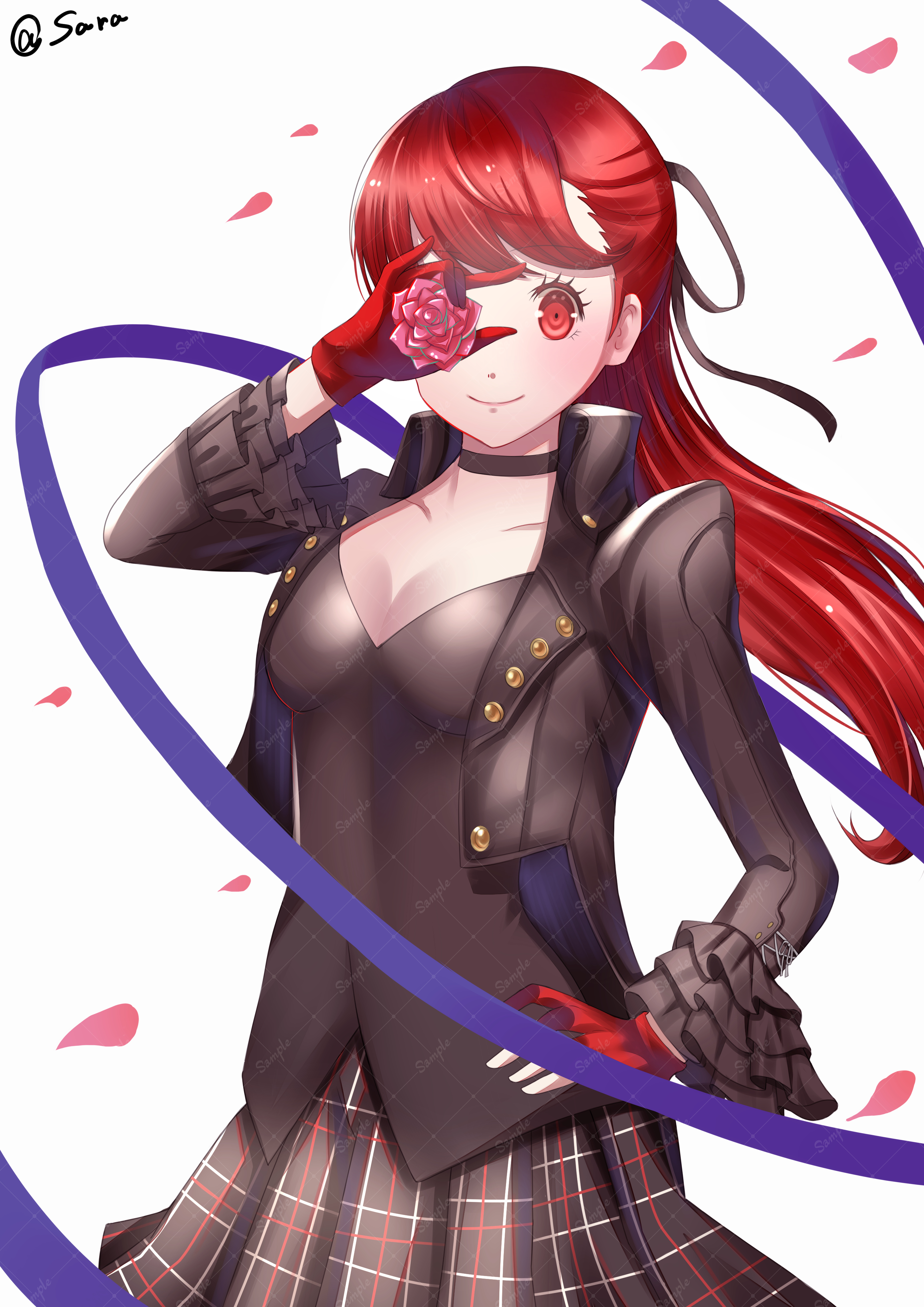 ペルソナ5 P5R 芳澤霞 コスプレ バージョン 手袋・マスク、ウィッグ付き。 ペルソナ5 P5R 芳澤霞 怪盗衣装 コスプレ バージョン 手袋・マスク付き