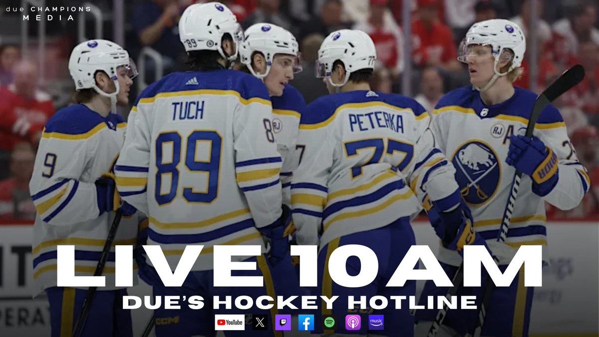 DueChampions's tweet photo. Join @MattDiegert and @Beyond716 as they discuss the week that was for the @BuffaloSabres and the week ahead only on @DueChampions YouTube Facebook Twitter Twitch and your favorite audio sources Follow Us Live 10am

https://t.co/sVmsM0g4aK

#sabrehood https://t.co/b7tkNFw13M