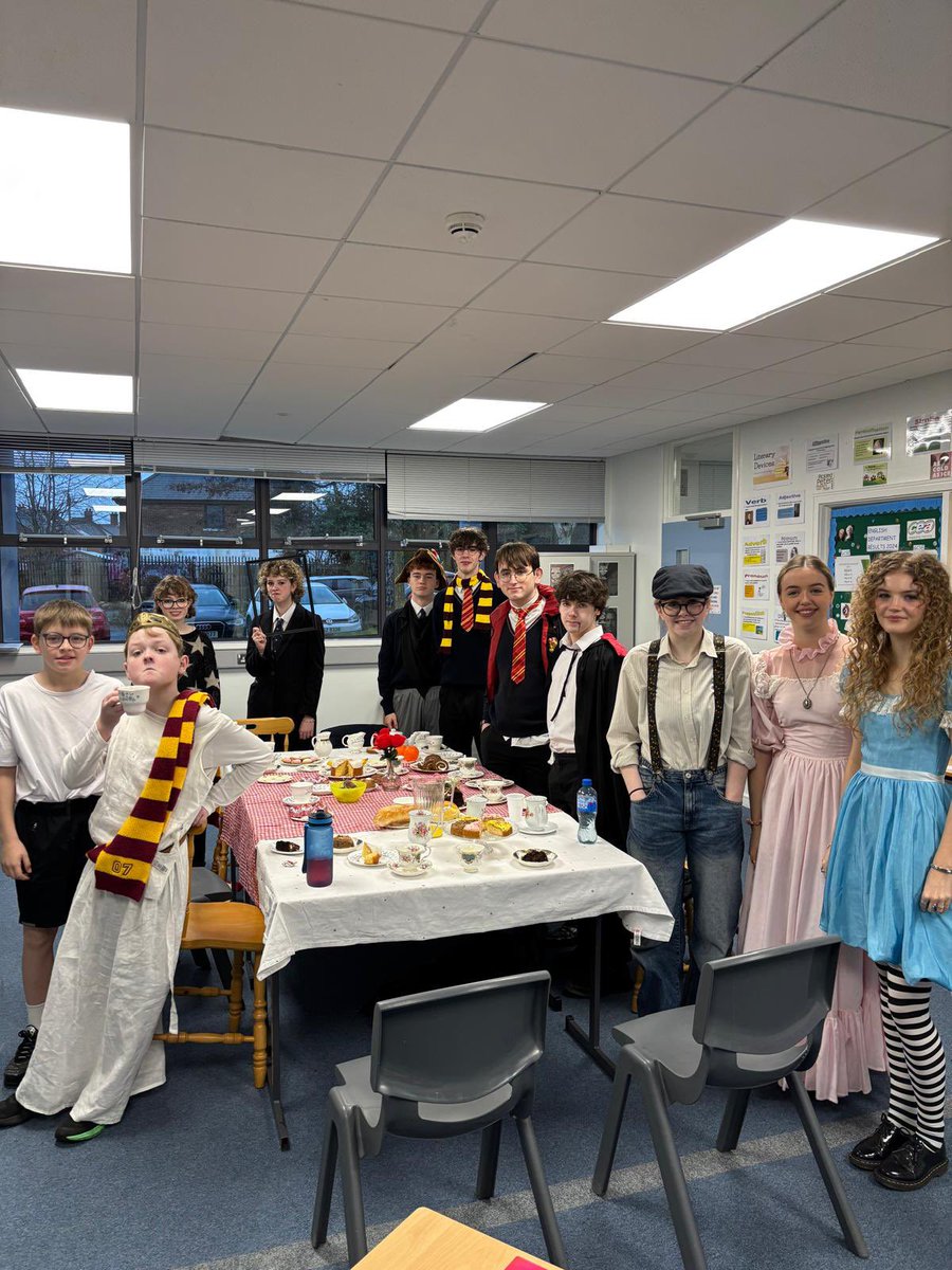 EngAquinas's tweet photo. Our pupils showcased the English Department on the Aquinas open morning with a fantastic character tea party! Great fun! https://t.co/foMBJHCBqQ