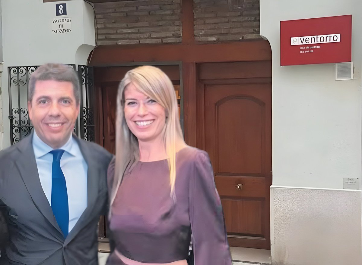 MaderFAKER3's tweet photo. Sobre Maribel Villaplana, amiga del presidente Mazón, ha caído un espeso manto de silencio, por lo que sea. Ningún medio la ha encontrado para preguntarle qué hacía con Mazón en el Ventorro. Por lo que sea. 
#mazondimissió https://t.co/kfPjwKHKMX
