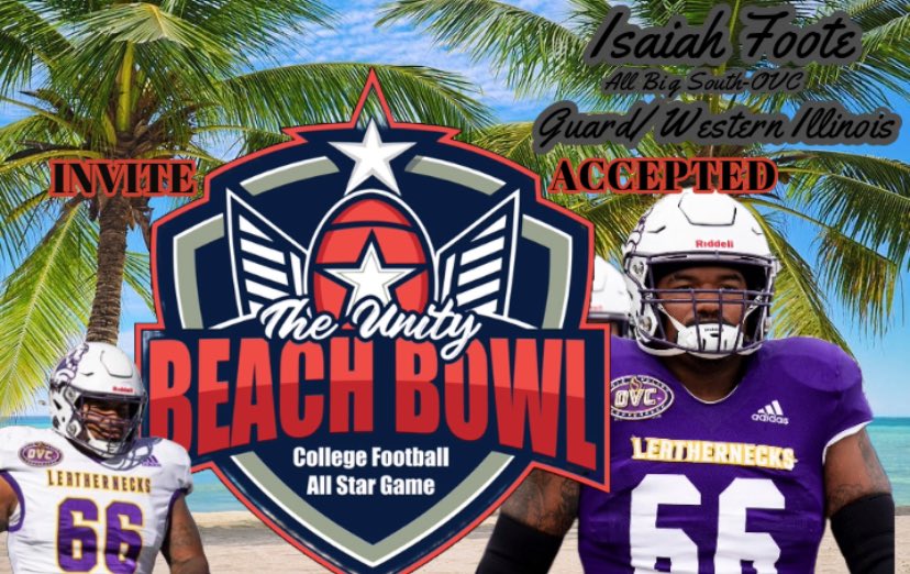 The Unity Beach Bowl College All-Star Game (@unitybeachbowl) on Twitter photo All Conference OL <a href="/isaiahfoote66/">Isaiah Foote</a> from <a href="/WIUFootball/">Western Illinois Football</a> has accepted his invite to the Unity Beach Bowl in Myrtle Beach!!
π¨π¨π¨π¨π¨π¨π¨π¨π¨π¨π¨π¨π¨π¨ All Conference OL <a href="/isaiahfoote66/">Isaiah Foote</a> from <a href="/WIUFootball/">Western Illinois Football</a> has accepted his invite to the Unity Beach Bowl in Myrtle Beach!!
π¨π¨π¨π¨π¨π¨π¨π¨π¨π¨π¨π¨π¨π¨