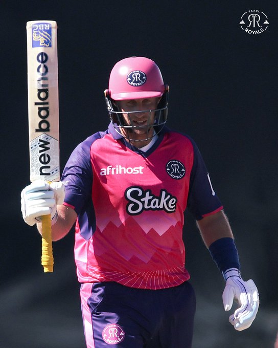 Fifty on his Paarl Royals debut for Root 💗 📹 Credits: Twitter/paarlroyals
