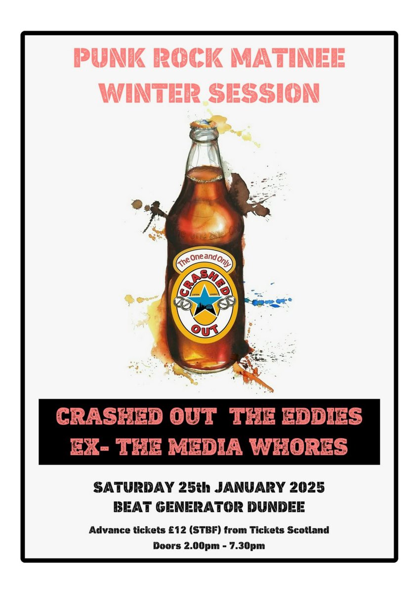 MediaWhoresband's tweet photo. Speaking of hitting the north! Not long until our first gigs of the year!
25 January a matinee gig in #Dundee #BeatGenerator. Doors 2pm
Followed by a hometown gig in #Falkirk at a new venue #TheRockBottom on 8 February w/Trumpton Riot & No Love Lost!
https://t.co/Pl2NrbJs7E https://t.co/1Az1Ny0kBJ