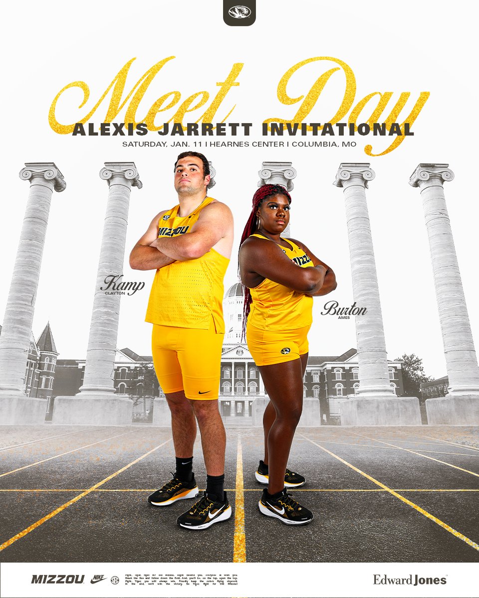 MizzouTFXC's tweet photo. Finally back in CoMo for indoor szn 🤩 

🏃: Alexis Jarrett Invitational
📍: Hearnes Center Fieldhouse
📊: https://t.co/tusrDqBfJR
🔥: https://t.co/cdWffqnOc8
📄: https://t.co/gJ91q2udVb

#MIZ 🐯 https://t.co/I08fU3ZqK1