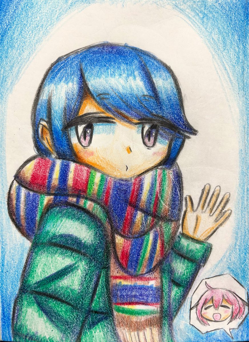 志摩リン 「#これを見た人は青が入ってる画像を貼れ 」|青葉クワックス🍥逃走中×謎解きのイラスト
