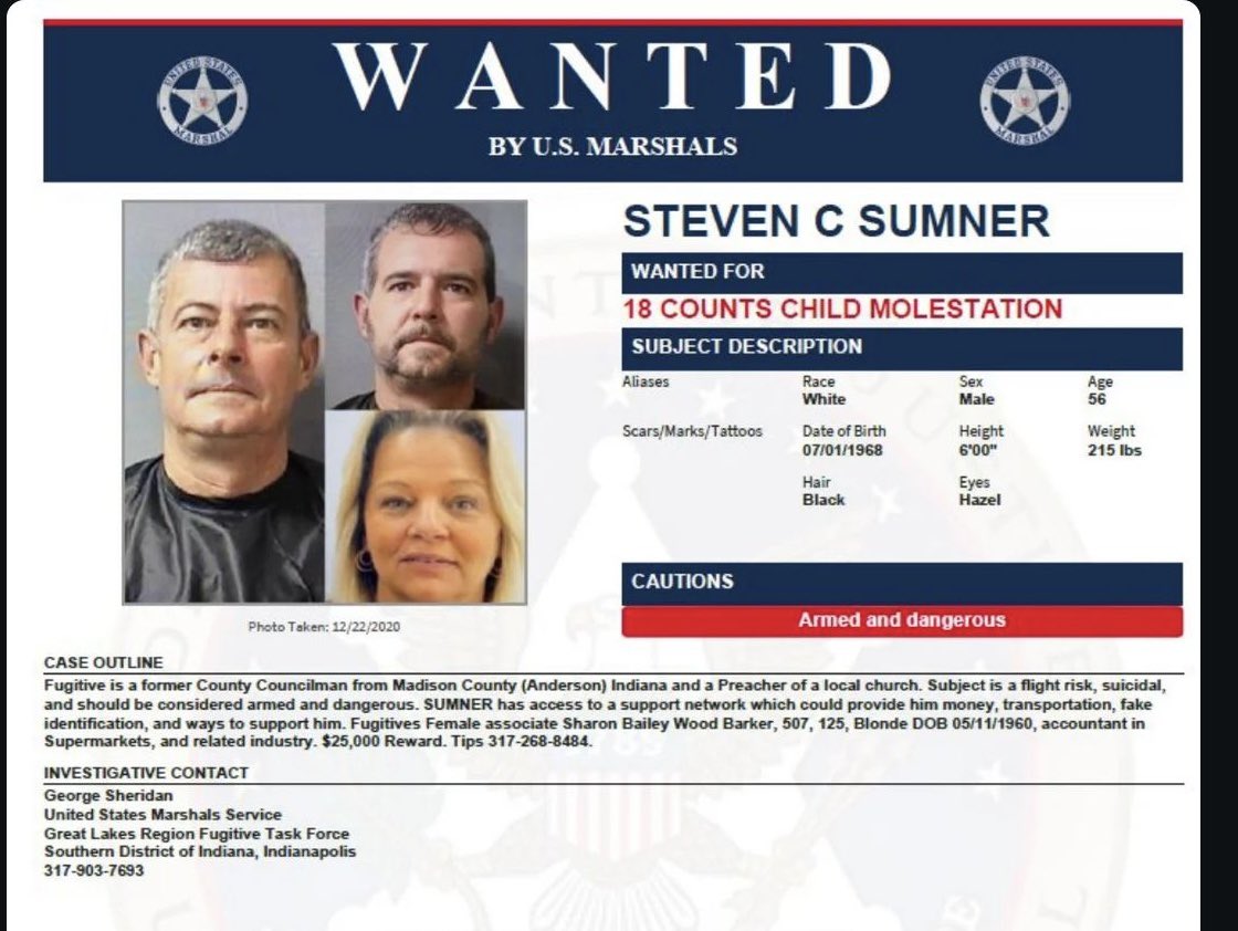 🚨BREAKING: $25,000 reward U.S. Marshals are actively searching for a former Madison County Indiana councilman wanted on multiple child sex crime charges. Authorities urge anyone with information on his whereabouts to come forward immediately. This is an ongoing investigation.