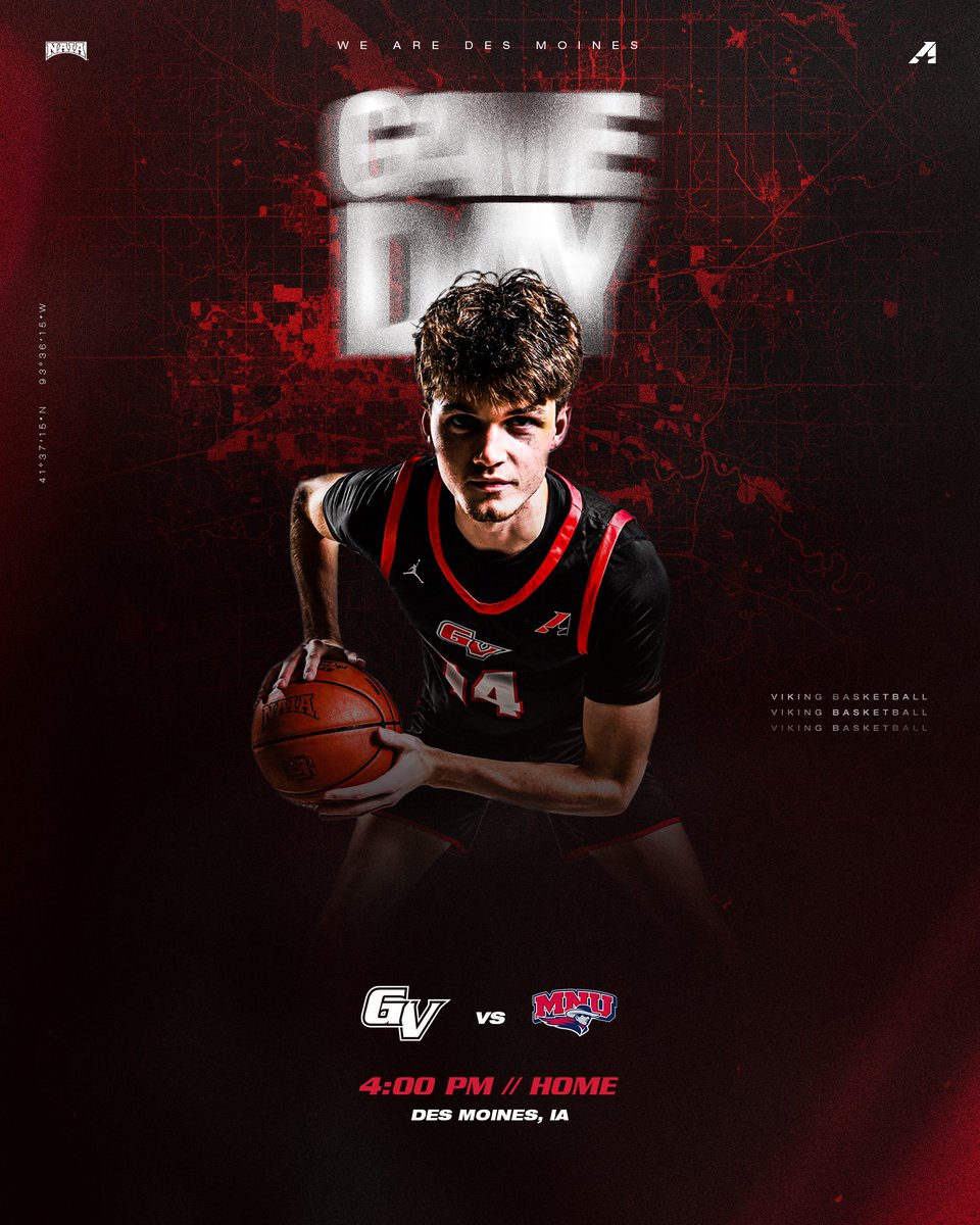 Viking Athletics (@vikingathletics) on Twitter photo M🏀 | #GAMEDAY | <a href="/GVVikingMBB/">Grand View Men's Basketball</a>
🆚 MidAmerica Nazarene University
📍 Des Moines, IA
⏰ 4:00 PM
📈 ow.ly/j8vl50UExCB
📹 ow.ly/3aFz50UExCC
🎟️ ow.ly/KWGz50UExCE
#WEAREDSM M🏀 | #GAMEDAY | <a href="/GVVikingMBB/">Grand View Men's Basketball</a>
🆚 MidAmerica Nazarene University
📍 Des Moines, IA
⏰ 4:00 PM
📈 ow.ly/j8vl50UExCB
📹 ow.ly/3aFz50UExCC
🎟️ ow.ly/KWGz50UExCE
#WEAREDSM