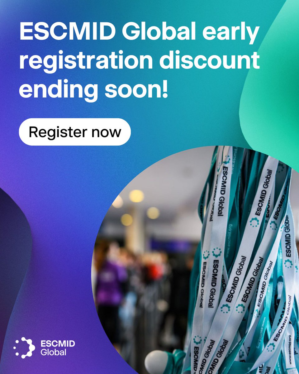 Don't miss out on the best prices for #ESCMIDGlobal 2025! The early bird discount ends on 05 February so be sure to grab your registration before then.

Register today here: ow.ly/WOQ350UEfB0