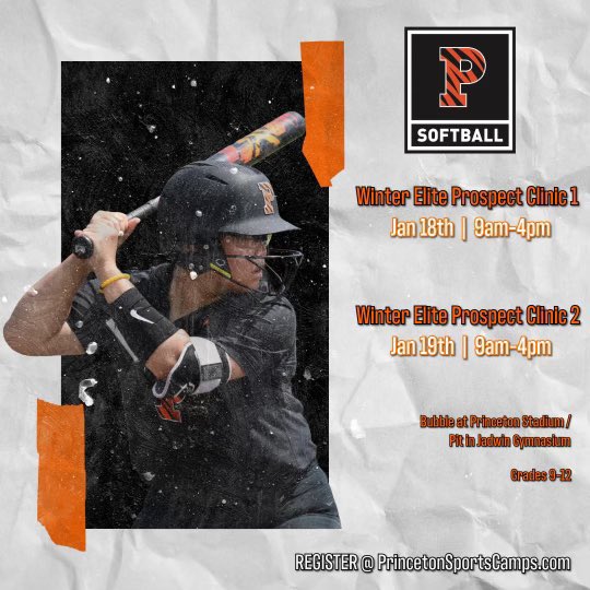 Few spots left for our prospect clinics next weekend 👀 you’re will love training like a Tiger!

Register here: princetonsportscamps.com/camps/softball…