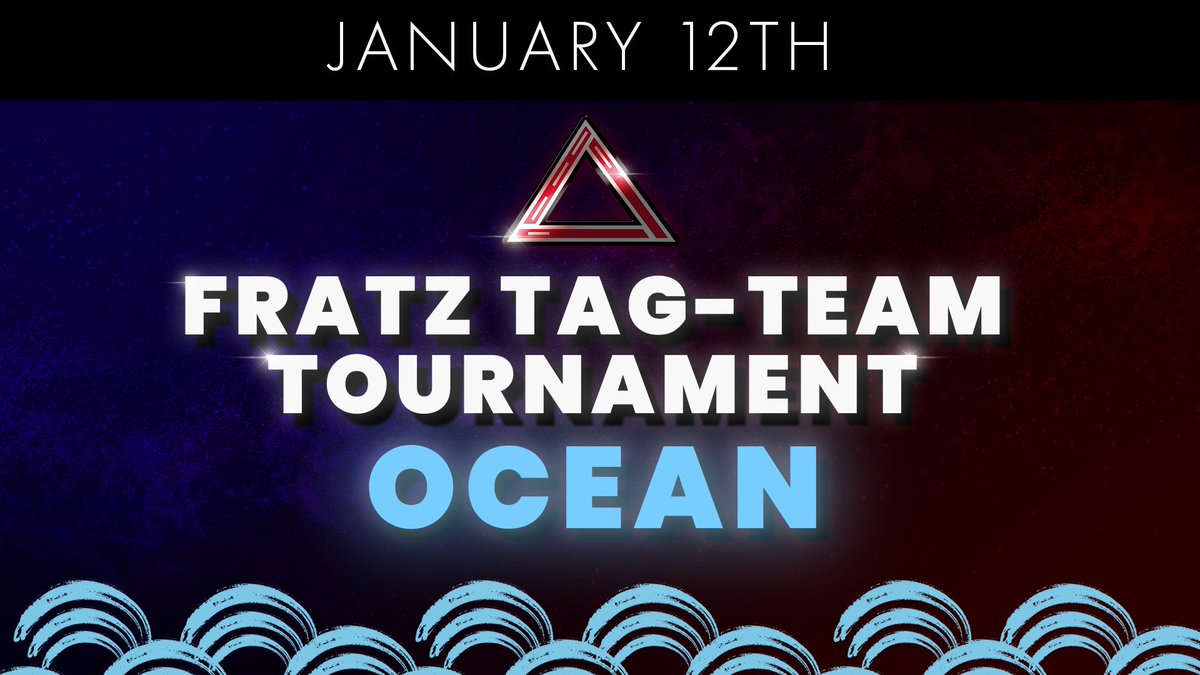 Fratz_Poker's tweet photo. 日曜日のFratzは！

【タッグトーナメント🌊オーシャン🌊】

1月12日《日》
タッグチームトーナメント
「400BBスタート」のディープなタッグチーム🔥

1人でも参加可能‼️
レイト後スタックを合算してタッグを構成‼️

コミュニティカードが6枚まで出るポーカーです

————————————

エントリー/¥4,000 or 40,000点
マルチリエントリー/¥3,000 or 40,000点

ワンドリンク500円〜
飲み放題1,500円
リングゲームはしご割アリ！

————————————

※1名でもエントリー可能🉑
→トーナメント開催中、レイトレジスト前まで、同じくタッグの決まっていない方とタッグを結ぶ事ができます。
→1人で継続プレイも可

◇ペアとはレイト前まで別々にトーナメントをプレイ
◇レイト後からは2人のスタックを合算し、タッグ戦が始まります
◇相談や交代は基本的に自由🗽

※1人で優勝をした場合、プライズは本来2名分のものから半分となります。

#ポーカー　#高田馬場　#トーナメント　#タッグトーナメント　#タッグトナメ　#新宿