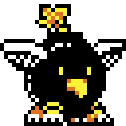 ぷりーずいんすぴれーしょん!絵文字3文字で4色(白黒+2色)のモンスターみたいなのを生成させるよ1,2文字の場合は適当に付け足すのでよろぴこ①+②#リプきた3つの絵文字でキャラデザする #ドット絵 
