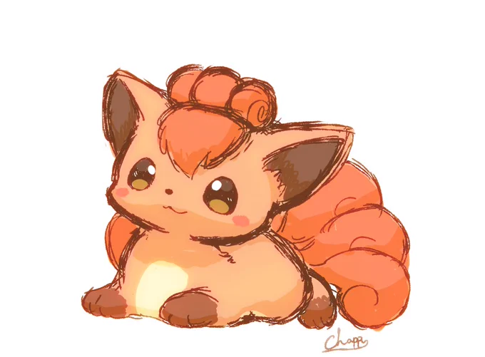 ラフ画ロコンちゃん 