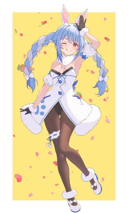 ぺこーら誕生日おめでとう!!!#ぺこらーと 新宣材写真のポーズ好きすぎて真似て描いてみた 