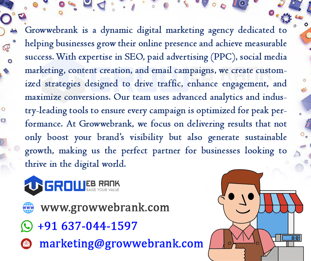 TheOfficialGWR's tweet photo. Growwebrank is a dynamic  digital marketing agency dedicated to helping businesses grow their  online presence and achieve measurable success.

https://t.co/XOv2AIHYcF

#DigitalStrategy #BusinessGrowth #ResponsiveDesign #EcommerceDevelopment #MarketingSolutions https://t.co/ffIjlRxjS6