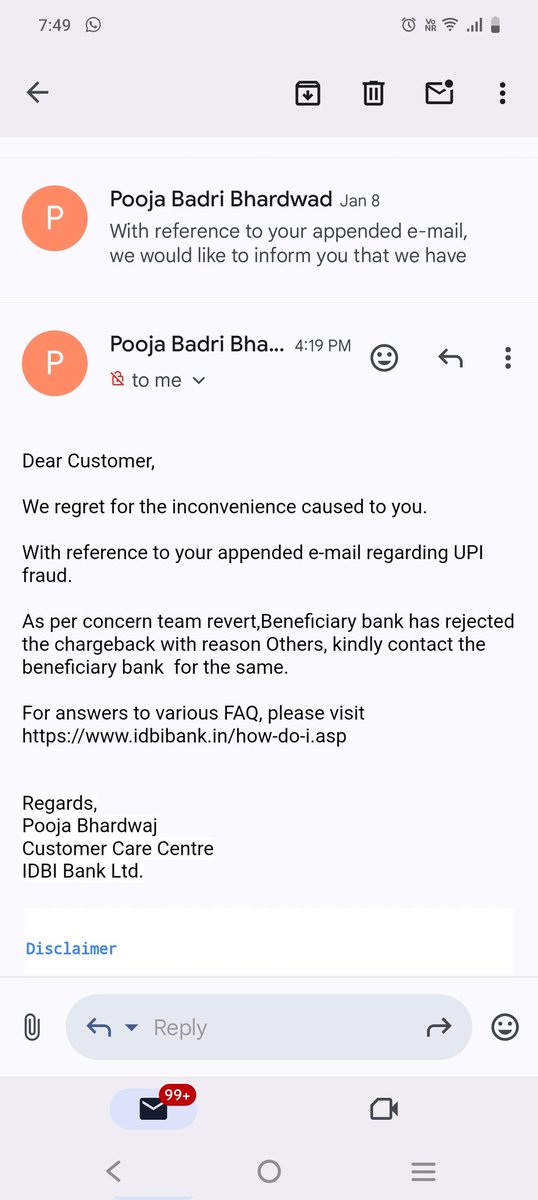 SanjuTh64517186's tweet image. 16november 2024 se ye chalu abi tumlog. 11th of jan 2025 me ye bol rahe ho it's been rejected ..chalo rejected but what's the reason .. besharmo 40 din me kya kiya jab yehi jawab dena tha..I take this case to #RBI AND COURT. #CONUMERRIGHTS #FRAUD #IDBI (DHAKA MUKI BANK)