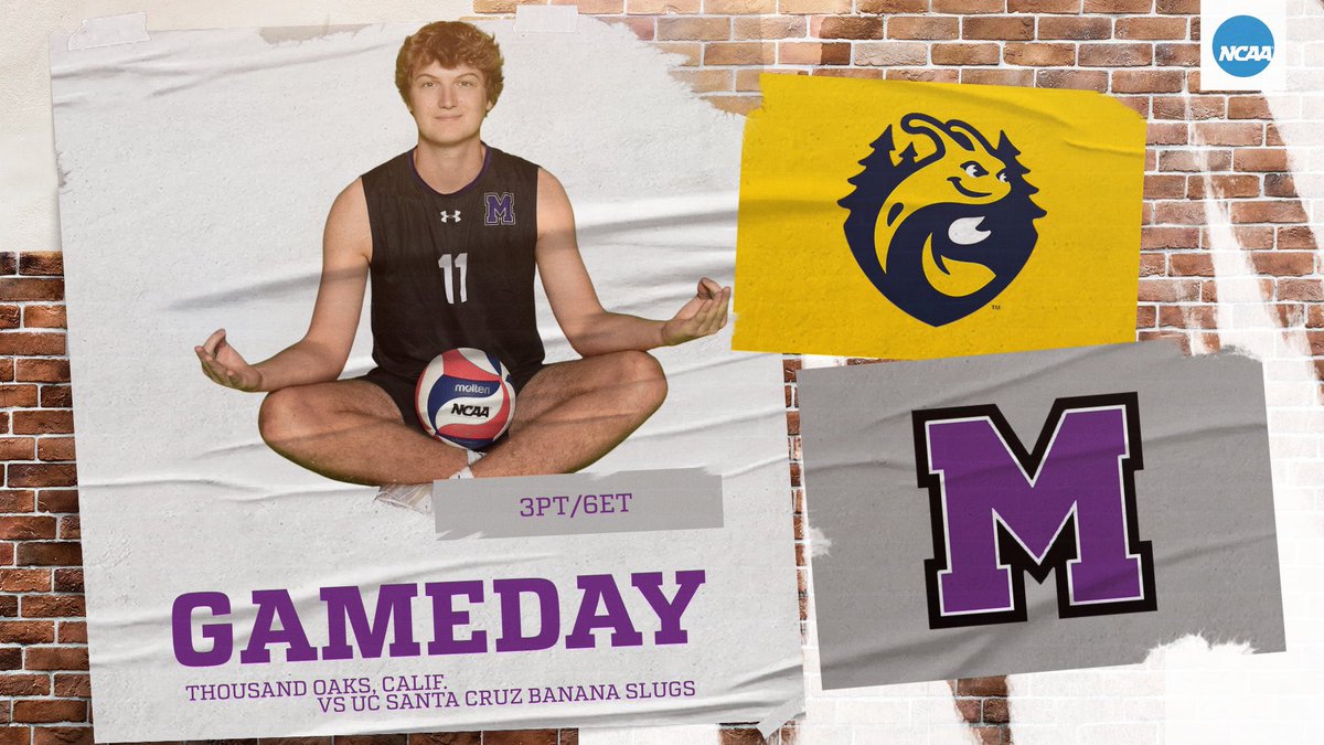 GAMEDAY!! <a href="/MountUnionMVB/">Mount Union MVB</a> is back with a match in California taking on No. 15 UC Santa Cruz today! 

📍: Thousand Oaks, Calif.
🕐: 3PT/6ET
📺: fan.hudl.com/usa/ca/thousan…
📊: clusports.com/sidearmstats/m…

#GoMountGo