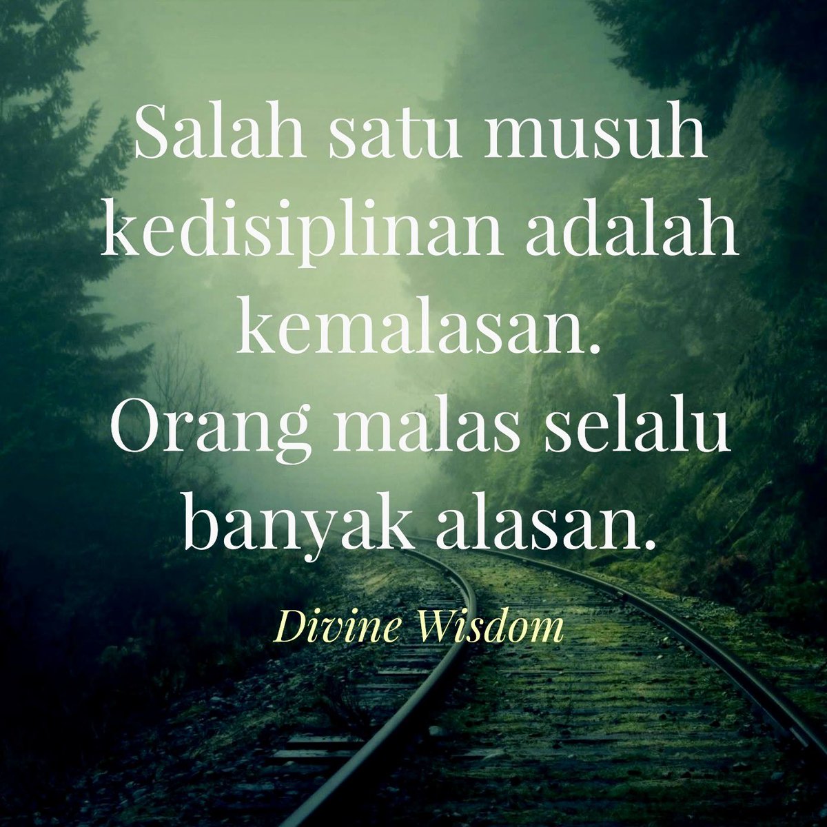 DavidWijayanto's tweet photo. KEMALASAN 

Salah satu musuh kedisiplinan adalah kemalasan. 
Orang malas selalu banyak alasan. 

LAZINESS 

One of the enemies of discipline is laziness. 
Lazy people always make excuses. 

#divinewisdom #kemalasan #laziness #davidwijayanto #quoteoftheday #dw https://t.co/j2bPj1lX7v