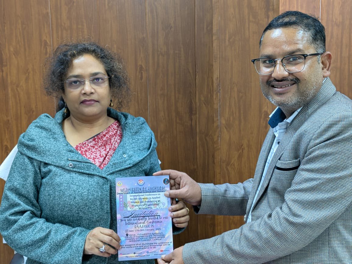 Raashee25's tweet photo. We are pleased to share that Prof. @sangeeta_hr ,Dean,Faculty of Management,has been formally invited to deliver a keynote address and chair a session in the International Conference RAASHEE ‘25.Her presence will undoubtedly enrich the discussions s and deliberations.#RAASHEE’25 https://t.co/4PUQ0t7scN