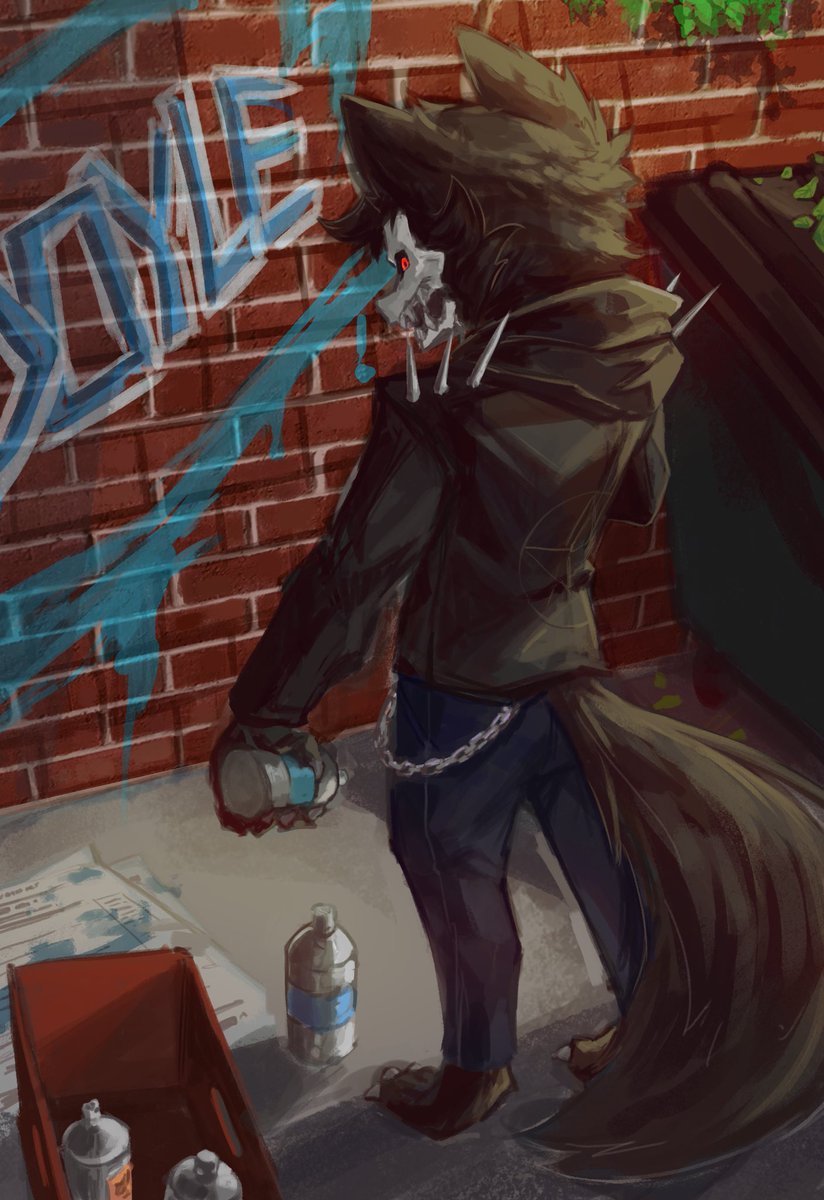 ..marking territory..

🎨 = <a href="/SSSeaweed1/">Croseneu</a> is the one who created this masterpiece for me, make sure to go check out their work! Show some love while you’re at it.

#skulldog | #furryartwork | #oc