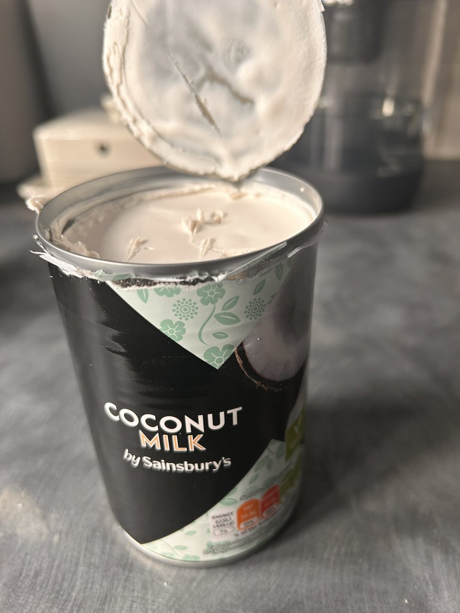 DavinaHouston's tweet photo. @sainsburys. Two weeks on the trot I have tried to use a tin of your coconut milk to make a dessert. Both times I have opened the tin and it has tasted like washing up liquid. Too disgusting to use. https://t.co/Ma8C4RlxVB