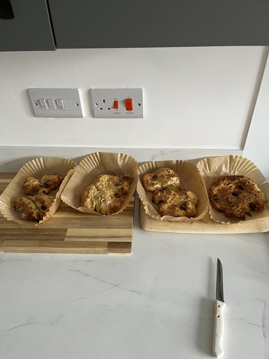 nattinat's tweet photo. @SaintMichaelsCE  Noah making and baking Weckmanner bread for RE homework.     Far too much sugar for us,    But it does look good.   Awaiting for it to cool and we will have to try a small piece, the rest is for school 🤣 https://t.co/TQ1XIO7H6L