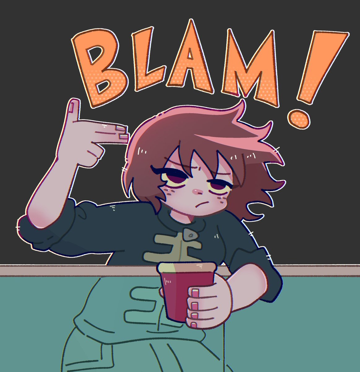 saiai_PINK's tweet photo. 💥🔫
 #ScottPilgrimTakesOff https://t.co/VchG6201ML