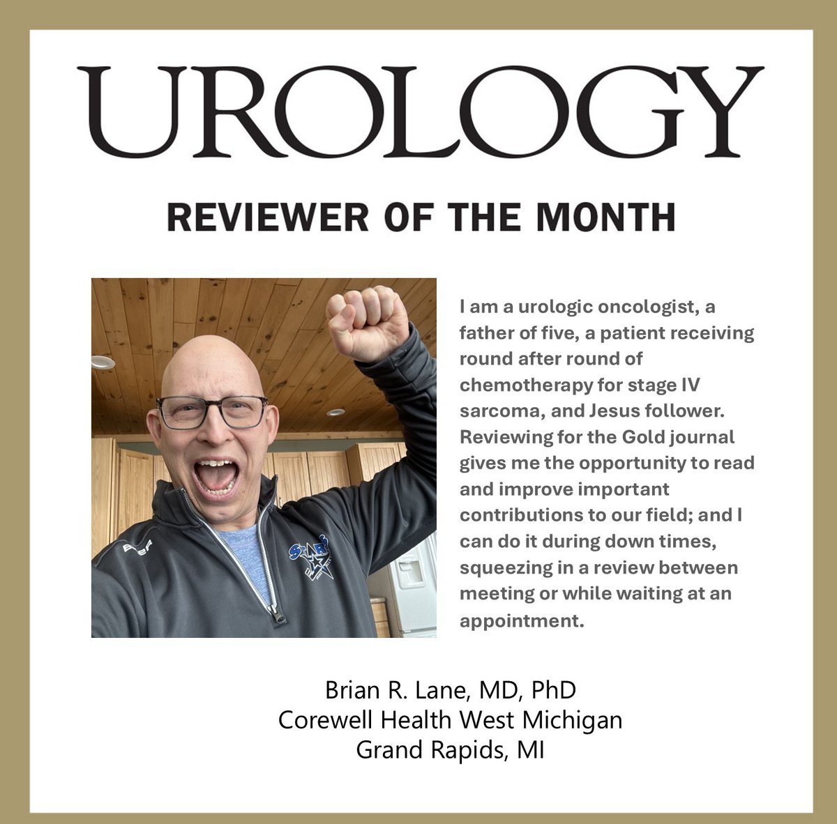 Urology Gold Journal (@urogoldjournal) on Twitter photo Introducing the Reviewer of the Month <a href="/cancerdrlane/">Brian Lane</a>. Dr. Lane is a urologic oncologist specializing in minimally invasive surgery and robotics with extensive research in kidney and prostate cancer. He also co-authored the book, "100 Questions and Answers about Kidney Cancer." Introducing the Reviewer of the Month <a href="/cancerdrlane/">Brian Lane</a>. Dr. Lane is a urologic oncologist specializing in minimally invasive surgery and robotics with extensive research in kidney and prostate cancer. He also co-authored the book, "100 Questions and Answers about Kidney Cancer."