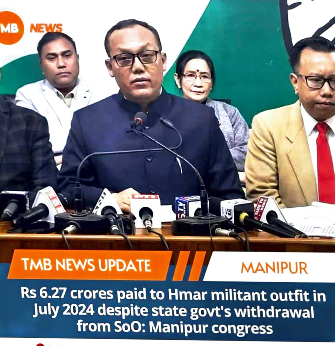 ₹6.27 crores paid to HMAR militant outfit in July 2024 despite state govt's withdrawal from SoO :- MANIPUR CONGRESS.
Hypocrisy of DOUBLE ENGINE (BJP GOVERNMENT).
<a href="/narendramodi/">Narendra Modi</a> <a href="/RahulGandhi/">Rahul Gandhi</a> <a href="/kcvenugopalmp/">K C Venugopal</a> <a href="/priyankagandhi/">Priyanka Gandhi Vadra</a>
