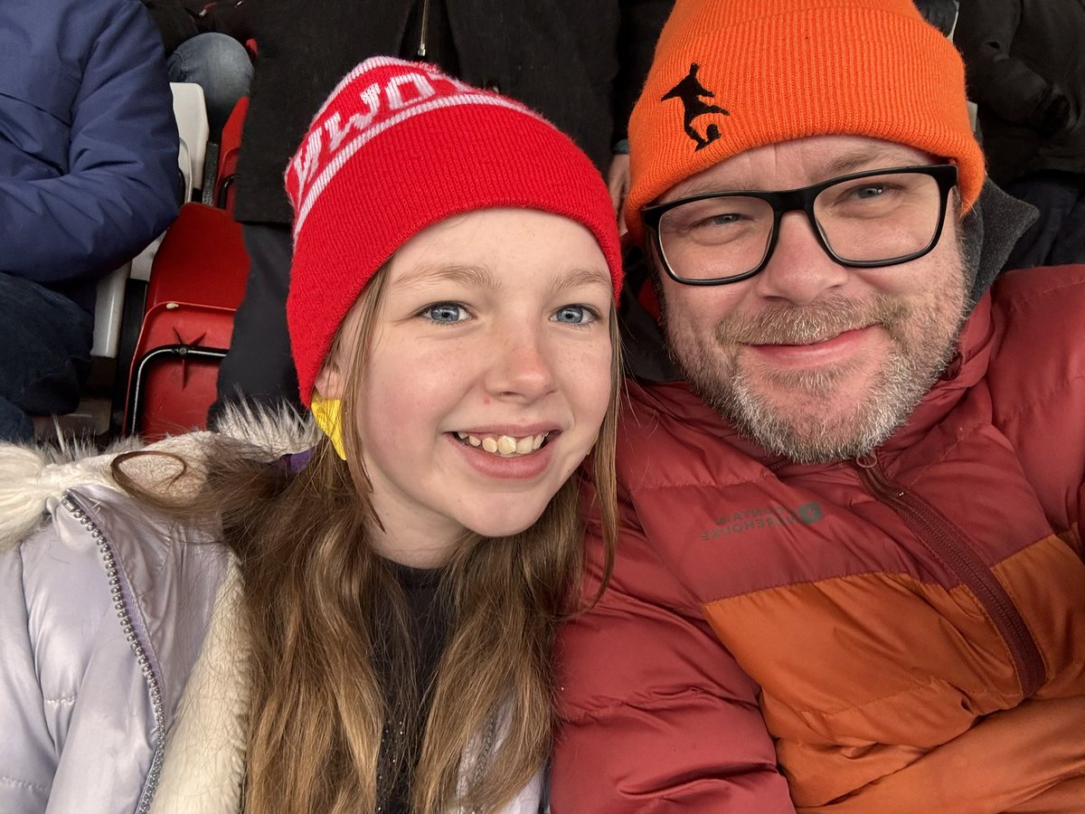 Wintery game of football today and our seats are literally frozen. We won’t let it stop us!!!