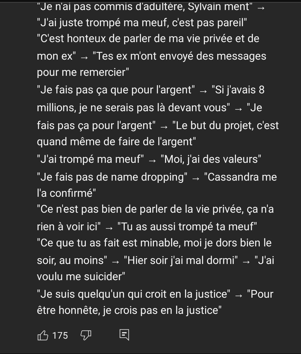 Y'a un mec qui a listé des contradictions de Pierre Chabrier sous  un enregistrement de son live. 📴📴