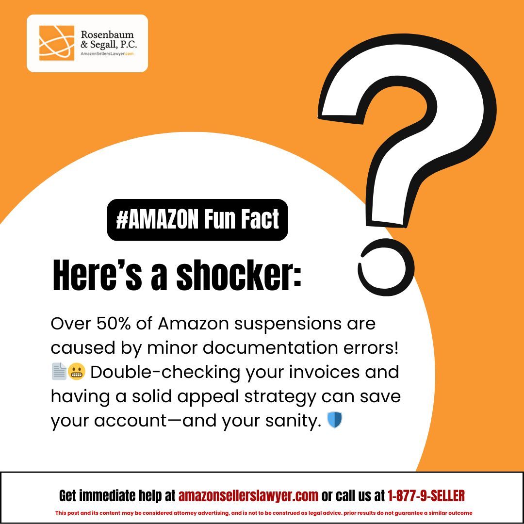 AmazonSellerLaw's tweet image. How to Prevent Amazon Suspensions by Avoiding Common Documentation Errors

👉 Take control of your Amazon business today. Visit amazonsellerslawyer.com or call 1-877-9-SELLER for immediate assistance.

#AmazonSellerTips #AmazonSuspensionHelp #EcommerceSuccess
