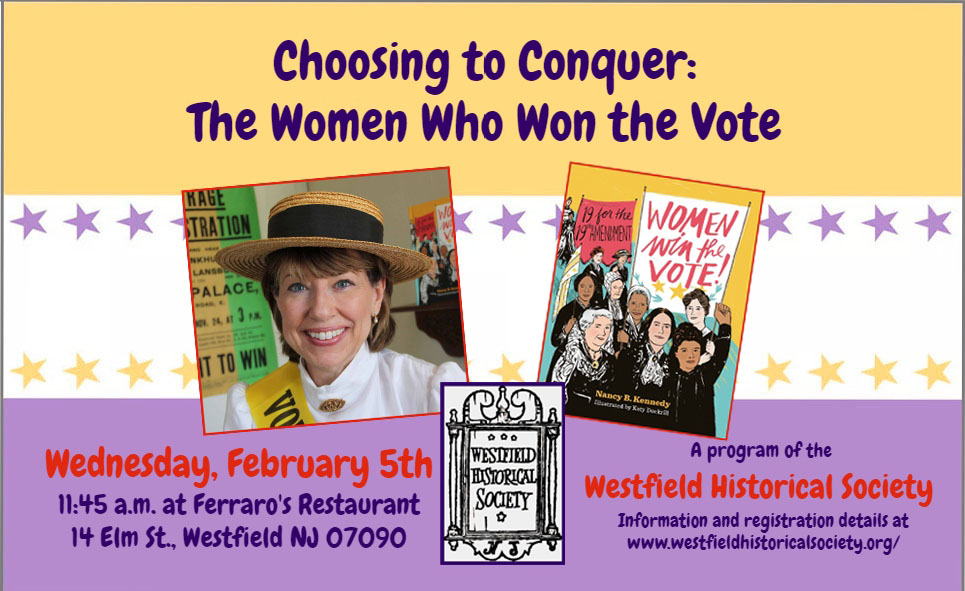 NB_Kennedy's tweet image. Friends in the Westfield, NJ, area: I'm coming to you! Westfield was a hotbed of suffrage activity and I can't wait to tell you about it. Info at @Westfieldhistor 's website westfieldhistoricalsociety.org See you there! @NYRBooks @WWNortonLibrary #womenwinthevotebook #suffragehistory