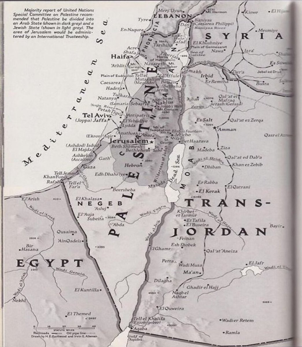 1964archives's tweet photo. Map of Palestine in 1947 (National Geographic) https://t.co/bNdckLAoNg