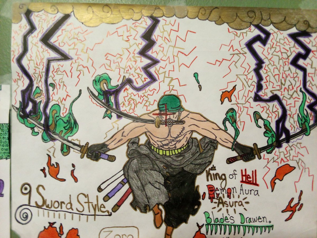 Cam111000's tweet photo. One Piece Art (Zoro,King of Hell)@Crunchyroll @EiichiroYoda @OP_Netflix_Fan @ToeiAnimation @OnePieceAnime #ONEPIECE https://t.co/Nx6WuROxp2