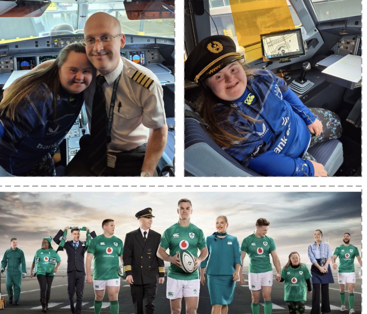 Two years ago, Jennifer was asked to be involved in the <a href="/AerLingus/">Aer Lingus</a> six nations campaign poster. Our lovely captain today was also in the photo. She really enjoyed being invited into the cockpit. Thank you 😊