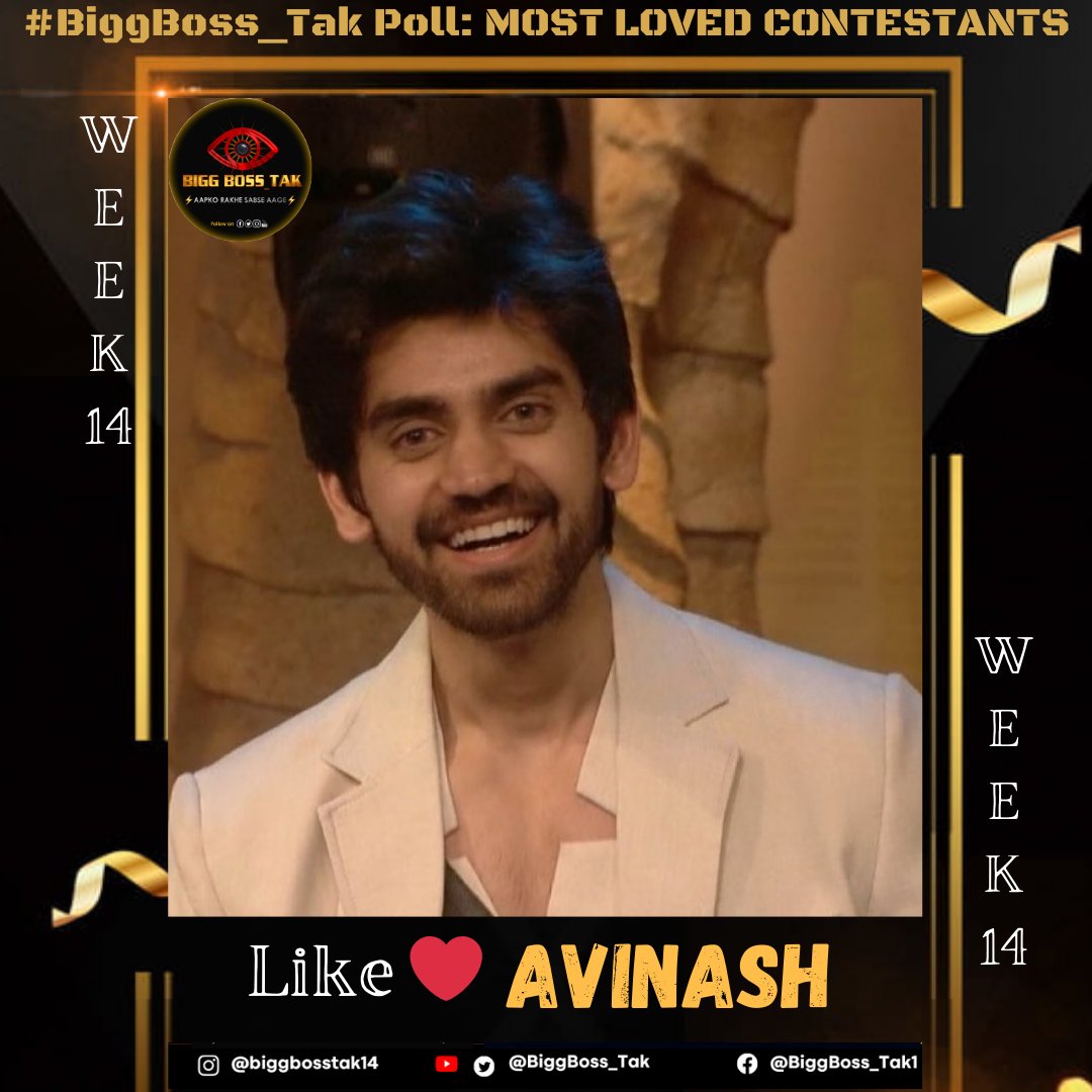 BiggBoss_Tak's tweet photo. Biggest &amp; Most Authentic #BiggBoss_Tak Poll: #BB18 (Week-14)

Like ❤️ If you're supporting #AvinashMishra in #BiggBoss18

Poll to end Tomorrow (Sunday) 9 PM

#BB18WithBiggBoss_Tak https://t.co/R53McztyOn