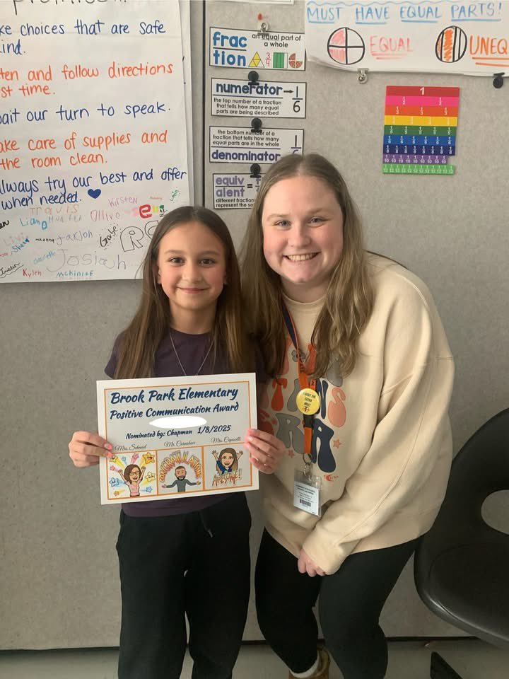 Way to go, Evelyn! Evelyn was this week’s positive communication award recipient because she is a leader in our classroom and always respectful, responsible, safe, and kind. 🧡💙