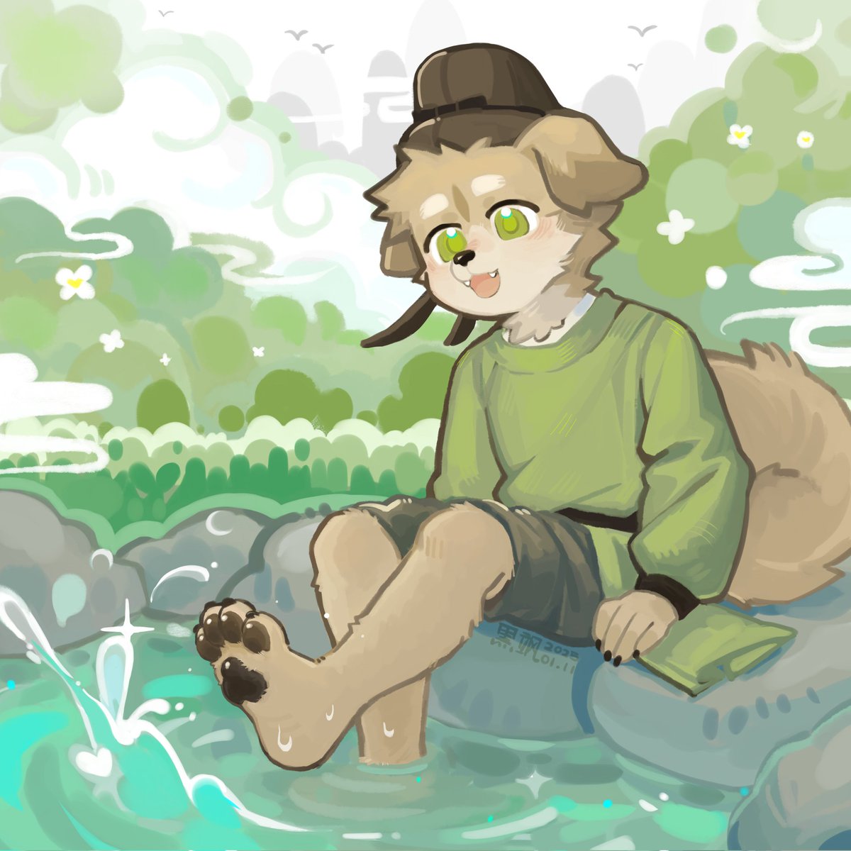 小狗杜甫在踩水🐾🐾